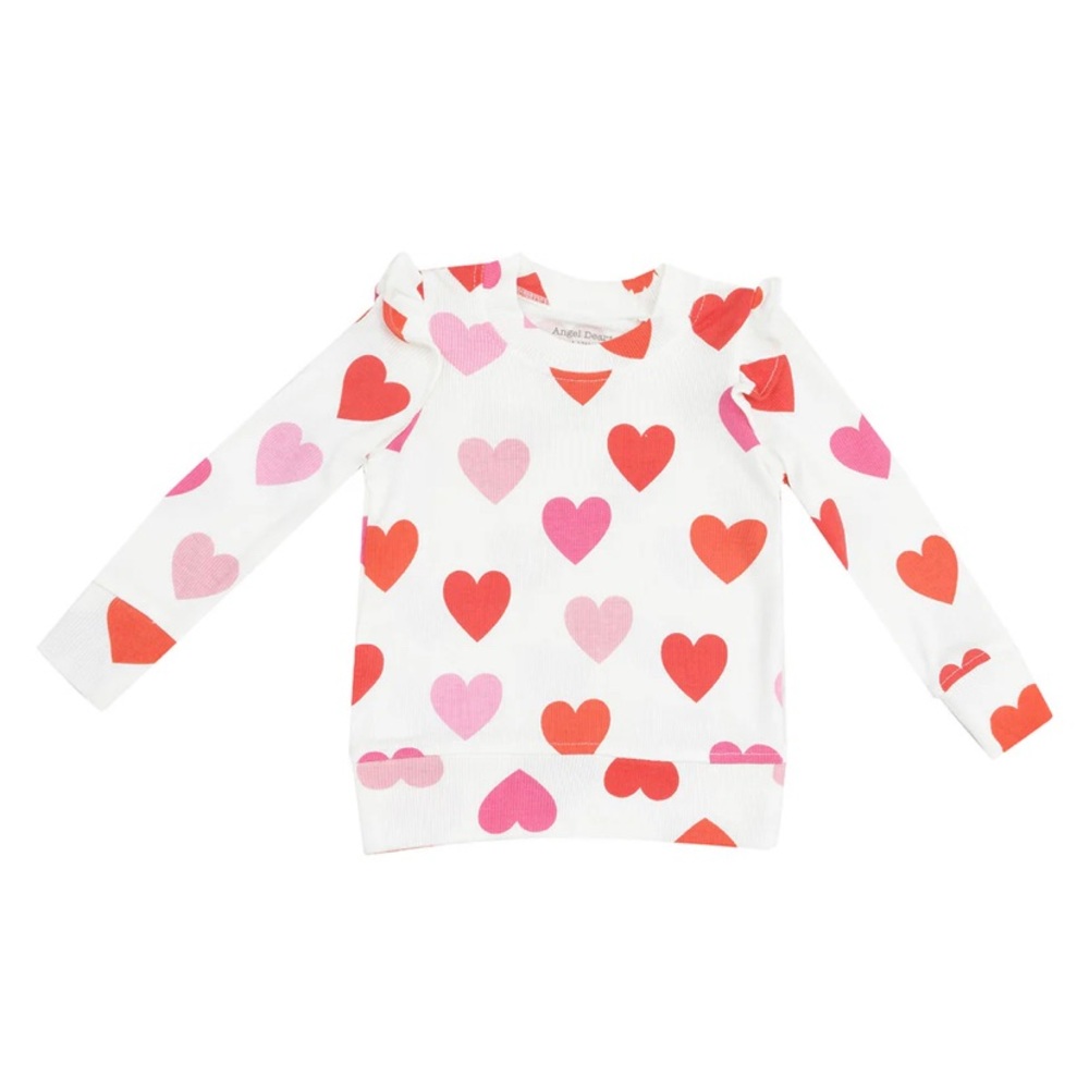NWT Angel Dear Ruffle-Sleeve Hearts Shirt